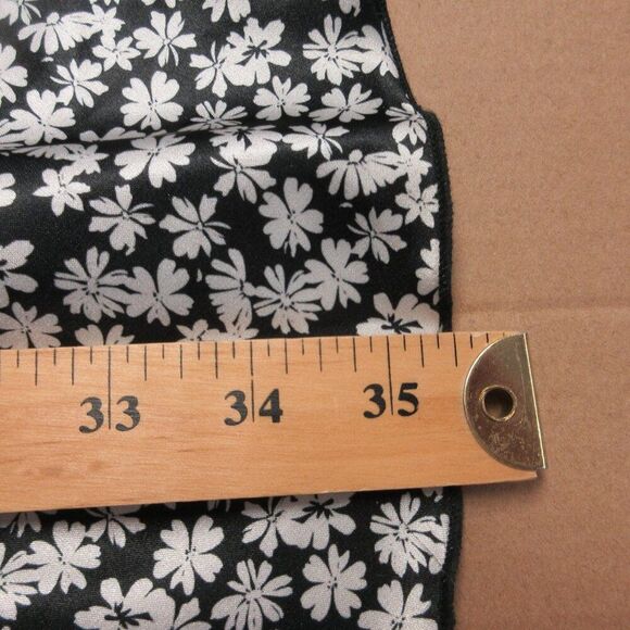 BEBE Satin Bias Cowl Neck Midi Dress Womens M Black White Silver Floral Slip NWT - Picture 12 of 14